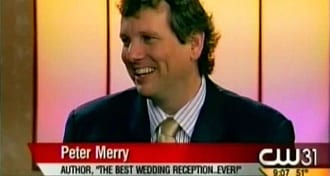 Wedding Entertainment Director® & Author Peter Merry being interviewed on TV about his book, 'The Best Wedding Reception...Ever!'