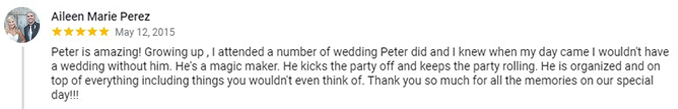 Anthony & Aileen Perez' Google+ Review of Kansas City, MO Wedding DJ & MC Peter Merry with MERRY WEDDINGS